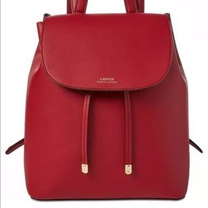 RALPHLAUREN Dryden Flap LeatherBackpack in Bordaux